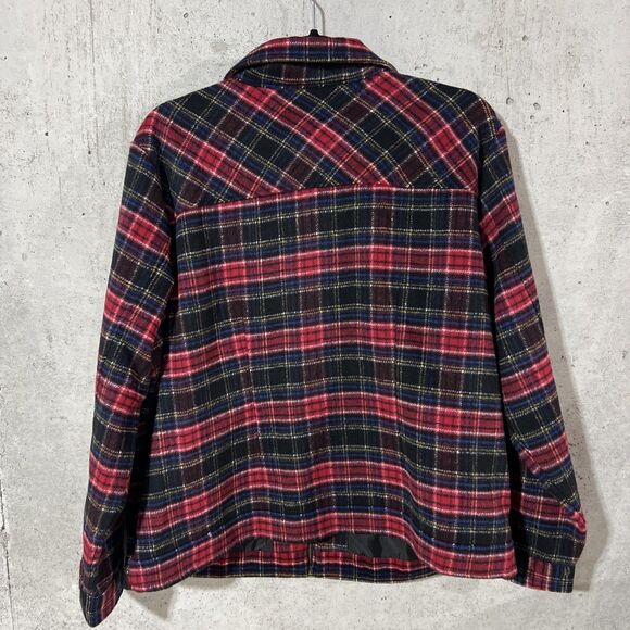 Christopher & Banks Wool Blend Plaid Fleece Full Zip Jacket Women Petite XL New - Picture 10 of 10